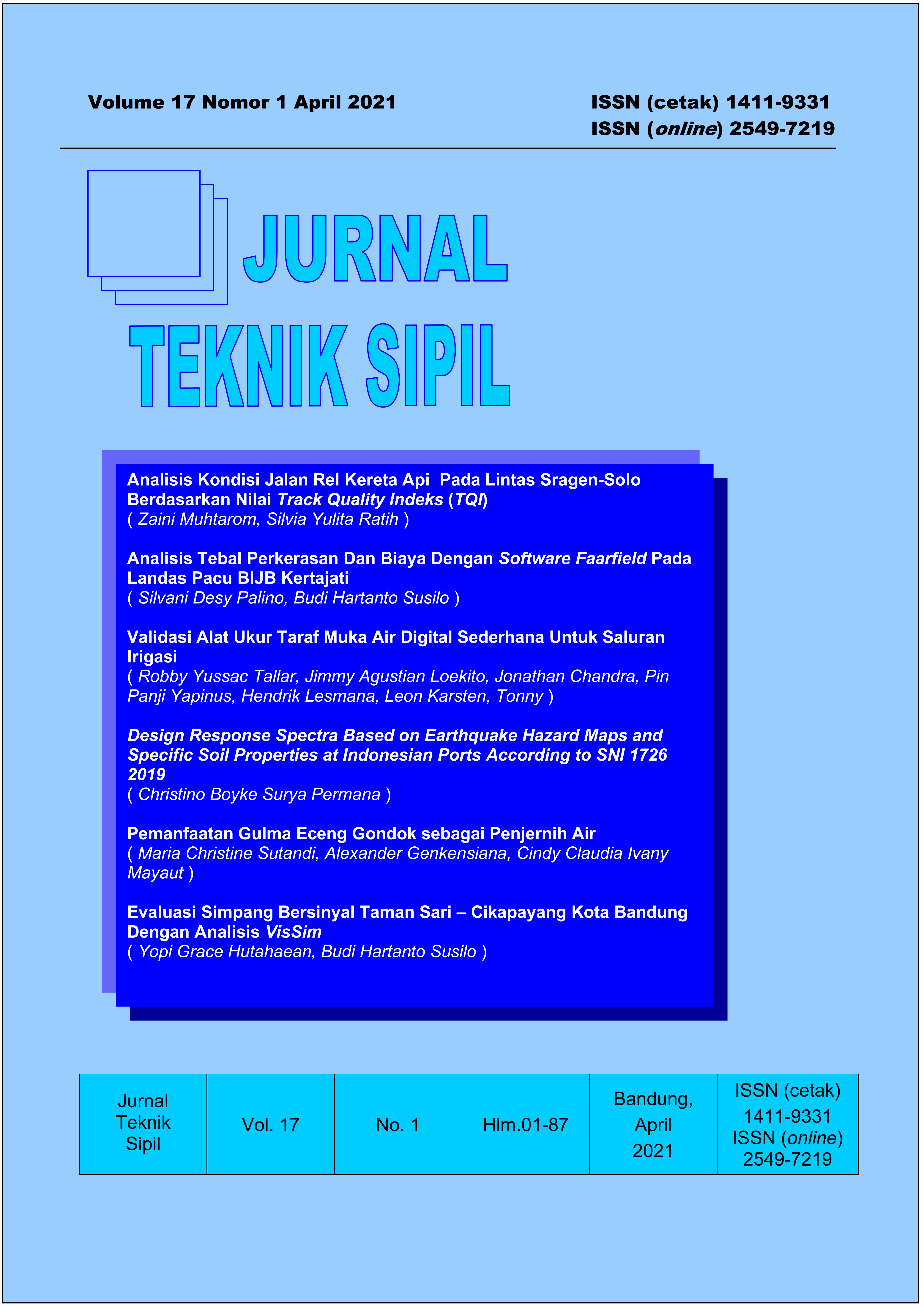 Jurnal Teknik Sipil Volume 17 No.01 April 2021