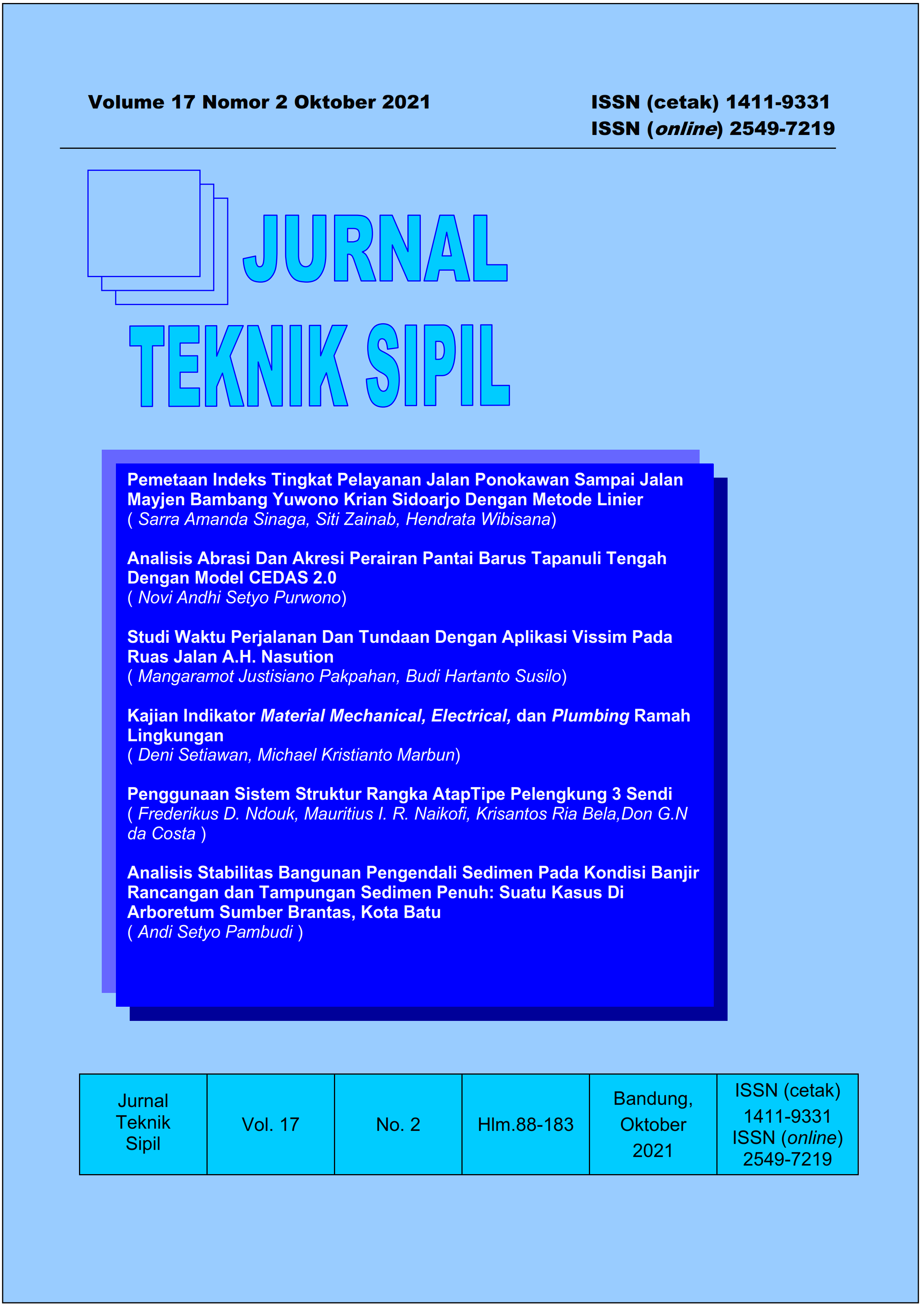 					View Vol. 17 No. 2 (2021): Jurnal Teknik Sipil
				